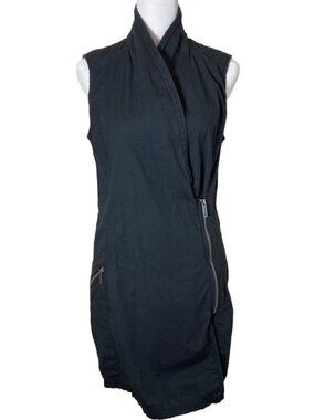 Bench Black Asymmetrical Zip Dress Size M • Sleeveless Utility Techwear Dress